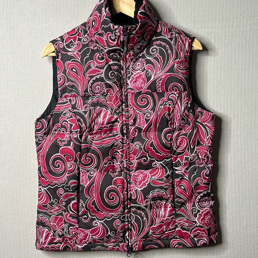 Athlete Paisley Puffer Down Vest Size M